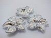 3x30Pcs Silver Plated Flower Hairclip Jewelry Finding Bead 5.5x5