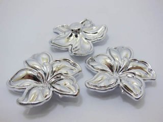 3x30Pcs Silver Plated Flower Hairclip Jewelry Finding Bead 5.5x5