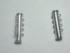 10 Platinum Plated 4 Strand Tube Bar Magnetic Clasps 10 Platinum Plated 4 Strand Tube Bar Magnetic Clasps
