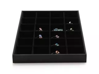 1Pc Black 24 Compartment Pendant Beads Necklaces Organizer Jewel