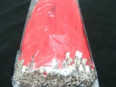 100 Red 2-stranded Ribbon Strings With Connector For Necklace