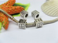 20pcs Tibetan Silver Carved window Square Beads European Design 20pcs Tibetan Silver Carved window Square Beads European Design