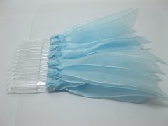 1Pc Blue Bridal Hair Comb Headpiece w/Attached Organza Ribbon 1Pc Blue Bridal Hair Comb Headpiece w/Attached Organza Ribbon