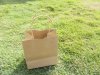 50 Light Coffee Kraft Paper Bags with Carrying Strap 21x15x7.8cm