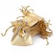 100 Golden Drawstring Gift Jewellery Pouches 8.8x6.8cm