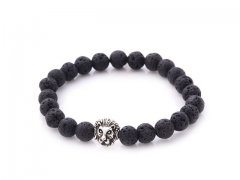 5X New Healing Bead Yoga Bracelet with Silver Lion Head Beads