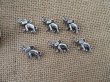 100Pcs New 3D Elephant Beads Charms Pendants Jewellery Findings