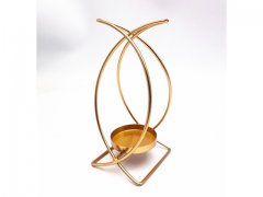 1Pc Creative Desktop Gold Double Arch Tealight Candle Holder 1Pc Creative Desktop Gold Double Arch Tealight Candle Holder