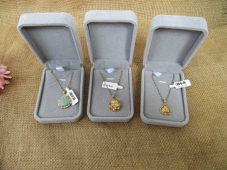 6Pcs Luxury Boxed Golden Thin Necklace With Pendant Jewellery