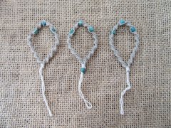 100Pcs Hemp Knitted Mobile Phone Tags Straps with Blue Beads 100Pcs Hemp Knitted Mobile Phone Tags Straps with Blue Beads