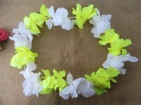 12Pcs Yellow & White Hawaiian Dress Party Flower Leis/Lei Petal