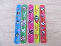 100 Skull Reflective Magic Ruler Slap Band Bracelets Mixed