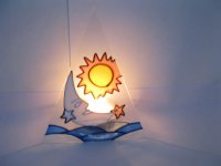 20X Glass Tea Light Holder Sun Moon Triangle Cover