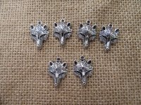 100Pcs Alloy Fox Head Beads Charms Pendants Wholesale