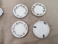 12Pcs Vintage MINI Round Flower Edge Picture Photo Frame Hanging