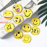 20Pcs Round Smily Face Emoji Cabochon Tiles Beads 25mm Dia