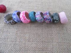 24Pcs Beautiful Wide Polymer Clay Rings 16-20mm inner Dia Assort 24Pcs Beautiful Wide Polymer Clay Rings 16-20mm inner Dia Assort