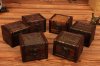 10Pcs Mini Square Vintage Lock Jewelry Treasure Chest Case Wood