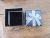 24 Dark Blue Ring Display Case Gift Box with Ribbon on Top 5x5cm