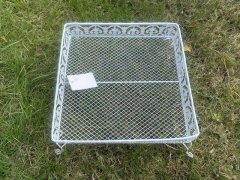 (image for) 1Pc White Square Lower Flower Plant Pot Metal Stand Rack Garden 