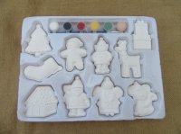 1Set Paint Your Own Christmas Plaster Kit Set Art Craft Kids