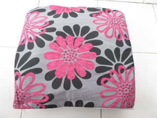 2Pcs HQ Fuschia Flower Hemp Pillow Cushion Covers 43cm