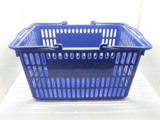 2Pcs Blue Plastic Convenient Shopping Baskets