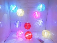 (image for) 10Pcs Colorful Cloth Lantern String Home Wedding Favor