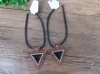 (image for) 12Pcs Fashion Leatherette Cord Necklace with Diamond Triangle Pe