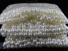 (image for) 2500 White Round Simulate Pearl Loose Beads 6mm