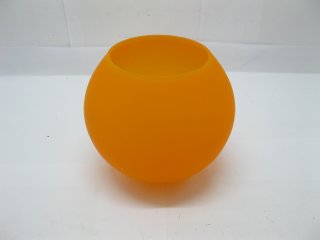 12X Orange Glass Wedding Bowl Vase 10cm High (image for) 12X Orange Glass Wedding Bowl Vase 10cm High