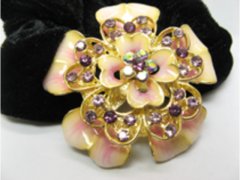 (image for) 1Pc Chic Designer Hair Clips,Rhinestone Floral Clip
