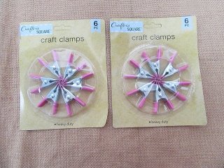(image for) 6Sheets x 6Pcs Spring Clip Soft Plastic Tips Craft Clamps