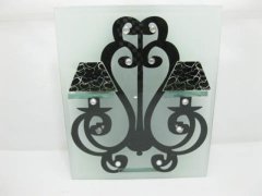 (image for) 4X Glass Tea Light Holder 2 Holders Table Lamp Pattern