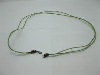 95 Light Green 2-String Waxen Strings For Necklace Bronze Clasp