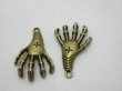 (image for) 25 Skeleton Hand Beads Pendants Charms Jewelry Finding 40x28x3mm