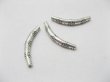 (image for) 50 Antique Silver Curved Tube Bead Spacer Finding ac-sp310