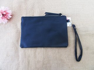 1Pc New Plain Black Simple Purse Travel Bag Zipper Handbag