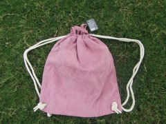 (image for) 2Pcs Corduroy 2 Usage Handbag Drawstring Backpack Sports Gym Bag