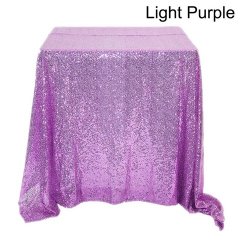 1Pc Sparkly Purple Sequin Table Cloth Cover Backdrop Wedding