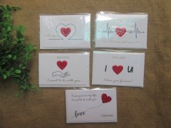 (image for) 10 Romantic Red Heart Greeting Card for Him/Her with Envelope