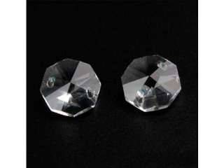 100 Double-Drilled Crystal Faceted Beads 16mm