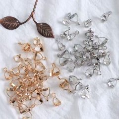 (image for) 3Sheets x 12Pcs Hexagonal Bali Holder for Natural Stone Crystal Pillar Pendants Clasp Jewelry Making Findings