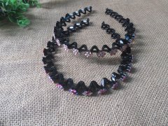 (image for) 1Pc Rhinestone Flower Waved Headbands Hair Band Hair Loop