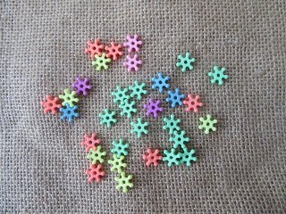 1200 Colorful Snowflake Shaped Plastic Beads DIY Jewellery Makin