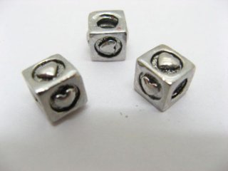 10 Alloy European Heart Metal Thread Beads ac-sp358