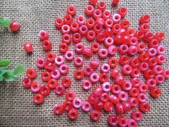 (image for) 500g Red Ombre Barrel Pony Beads Loose Bead 8mm