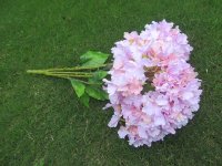 1Pc x 5 Head Pink Hydrangea Flower Arrangement Wedding Decor