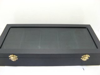 1X New Black Watch Storage Display Case with Glass Cover