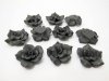 195 Black Fimo Rose Flower Beads Jewellery Findings 2.5cm